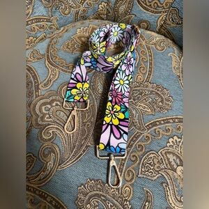Floral Patterned Guitar Strap with Gold Hardware Pocketbook Strap Replacement
